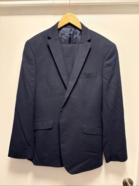 Kenneth Cole Reaction Navy Single-Breasted Two-Button Two Piece Suit